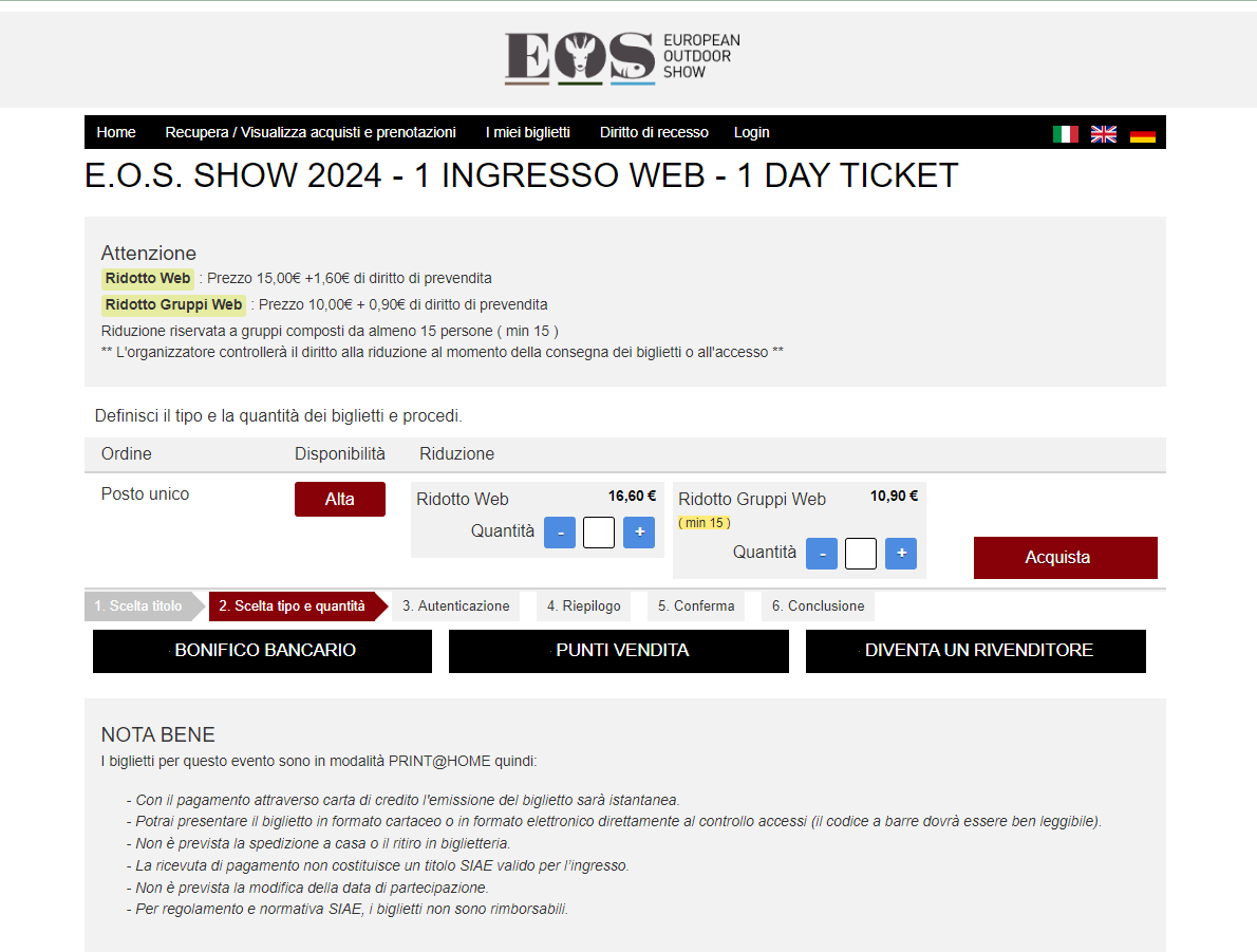 black friday biglietti EOS show fiera 2024